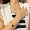 Halskette Ohrringe Set Minamama -Stil Edelstahlkette Erster Buchstaben für Frauenarmband -Sets