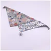 Trendy Printed Pet Saliva Towels 2 Pattern Lovely Charm Bandanas Fashion Soft Touch Cat Dog Cute Triangle Scarf Drop Delivery Dhbmo