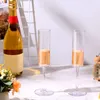 Flautas de champanhe com haste acrílica Copos de champanhe de plástico inquebrável Torrada de vinho reutilizável Copos de coquetel descartáveis de cristal para festa, casamento, aniversário