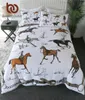 Beddingoutlet Animals Cull Cover Zestaw Króla Jeździecczych Bedspread England Tradycja Łóżka konia Zestaw pościeli sportowych 20117333518