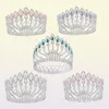 Luxuriöse funkelnde Kristall-Barock-Königin-König-Hochzeits-Tiara, Krone, Festzug, Abschlussball, Diadem, Kopfschmuck, Braut-Haarschmuck, Zubehör Y8069957