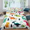 3D kleine dinosaurus cartoon schattig eenvoudig beddengoed set paar koning enkele maat voor kinderen kinderen polyester dekbedovertrek kussensloop 240111