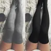 Women Solid Color Cotton Thigh High Over The Knee Stockings for Lady Girls Black White Grey Warm Long Stocking Sexy Medias 240111