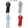 Roupas étnicas Outono Masculino Vestido Mens Robe Resistente ao Desgaste Zip Up Respirável Casual Diário Comprimento Completo Kaftan Manga Longa Confortável Moda