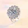 Cluster Rings JZ0100 Lefei Fashion Luxury Trend Classic Moissanite Diamond 3CT Flower Women S925 Silver Party Elegant Jewelry Charm Gift