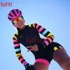 Set Kafitt New Ladies Long Sleeve Cycling Jersey Sportswear Macaquinho Go Sexig Tight Cycling Jersey Jumpsuit Cycling Set