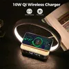 Luci notturne Lampada da comodino touch ricaricabile wireless 3 in 1 con sveglia Il telefono cellulare può essere caricato per la camera da letto YQ240112