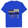 女性用TシャツファッショントレンドTシャツ1973年6月から50歳の誕生日ヴィンテージグラフィックシャツカジュアルハラジュクレディースTシャツ