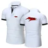 Polos mężczyzn 2024 Africa Twin CRF 1000L Logo Print Summer Lapel Colar Clober Botton Polo Shirt Solid Kolor Fashion Casual Short Tange