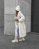 Sonbahar ve Kış Yeni Kadınlar Mizaç Banliyö Kat Uzun Kollu Yoklu Peluş Palto Kadın J240112