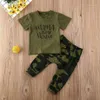 Kleinkind Jungen Kleidung 2020 Neugeborenen Kleinkind Kleinkind Kinder Baby Jungen Kleidung Brief T-shirt TopsCamouflage Hosen 2 stücke Outfits Set16110942