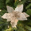 Decoratieve Bloemen 1PC Grote Kunstmatige Kerst Glitter Kerstboom Hangende Ornamenten Decoratie Voor Thuis Jaar Navidad Geschenken