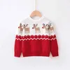 Pullover 2023 Christmas Swefsshirts Boys Girl Sweater Sweater Knit Pullover Cotton Complem