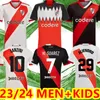 23 24 River Plate Soccer Jerseys Quintero de la Cruz Suarez Borja Solari Beltran Londono Zuculini Palavecino Arco 2023 2024 Hem bort fotbollströja