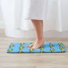 Éclairs jaunes avec fond bleu vif articles ménagers 3D tapis tapis tapis coussinet de pied éclair coup de foudre 240111