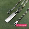 Pendant Necklaces Top luxury design necklace for men and women designer double letter pendant necklaces chain fashion jewelry green enamel vertical bar 1EZ8