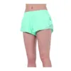 Lululemenly Designer Damen-Shorts, Yoga-Passform, Reißverschlusstasche, hohe Taille, schnell trocknend, Lululy Lemon Damen-Trainingsshorts, lockerer Stil, atmungsaktiv, Fitnessstudio, hohe Qualität