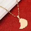 Naszyjniki wiszące Etiopska mapa dla dziewczynki złoty kolor biżuterii afrykańskie dziewczyny