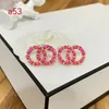 Orecchini a bottone classici Moda Orecchini in argento 925 di design Lettere colorate Gioielli Donna Placcati 18 carati Regali perfetti per matrimoni di San Valentino