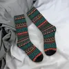 Chaussettes pour hommes, couleur foncée, ethnique aztèque, imprimé abstrait, accessoires d'équipage de Skateboard, Hipster, arrière-plan Tribal, doux, antidérapants