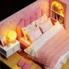 Maison de bébé Mini poupée Miniature bricolage petit Kit salle de Production princesse jouets maison chambre décoration avec meubles W 240111