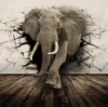 Wallpapers Aangepaste Grootte 3D Gebroken Muur Olifant Neushoorn Po Muurschildering Papier Voor Kinderen Slaapkamer Woonkamer Decor Vliesbehang8293514