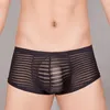 Unterhosen Herren Sheer Pouch Gestreifte Unterwäsche Sexy Boxershorts für bequeme Passform Atmungsaktiv und transparent Dunkelgrau Weiß Schwarz