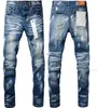 Tasarımcı Jeans Mor Mens Sıska Motosiklet Modern Modeli Yırtık Delek Tüm Yıl Yuvası İnce Bacaklı Toptan Marka J VDGG RNVU