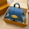 2024 New Luxury Designer Womens Backpack Fashion Versatile Handbag Genuine Leather Casual Denim Retro Womens Bag