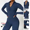 Yoga Jumpsuits Winter Plush Yoga Zipper Long Sleeves for Warmth Wear Fitness Sports Bodysuit Tight Clothes Women 240112