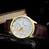 Orologi da polso Relogio Masculino Ginevra Orologi da uomo Sport Cinturino in pelle marrone Quarzo Prezzo 2024