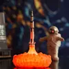 Light Lights 3D LED Bedroom Lamp Lamp Space Rocket Rocket Night Light USB مصابيح مكتب فضاء قابلة للشحن لعيد الميلاد هدية عيد ميلاد YQ240112