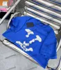 Xinxinbuy 2024 Mannen designer Tee t-shirt Gebreide Blue Sky Brief Jacquard 1854 vrouwen zwart wit geel rood S-2XL