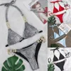 Diseñador para mujer Bikini Mujeres Verano Sexy Traje de baño Señoras Sin respaldo Carta dividida Multicolores Trajes de baño de playa Traje de baño de viento