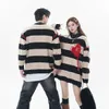 Men's Hoodies Sweatshirts Love Striped Patchwork High Collar Sweater Y2k Men's and Women's Fashion Autumn/Winter Contrast Tassel Knitted Pullovers Coatyolq