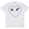 Designer TEE Com Des Garcons JOGAR Linha Vermelha Branca Grande Coração T-shirt Unissex Japão Melhor Qualidade EURO tamanho