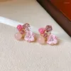 Stud Earrings Cute Crystal Resin Flower For Ladies Girls 2024 Spring Summer Beach Holiday Pendientes