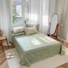 100% algodão pequeno floral impresso rendas plissado conjunto de cama simples flor fresca única capa edredão roupa fronhas 240112