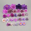 Dekoratif Çiçekler 29 PCS/Paket Mor Şakayık Yapay İpek Çiçek Kafası Diy Partisi için Set Düğün Çiçek Duvar Numarası Doğum Günü Dekor