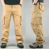 Pantaloni da uomo Tasca larga Tute larghe da uomo Sport all'aria aperta da jogging Pantaloni sportivi tattici militari in puro cotone Pantaloni cargo casual