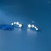 Серьги-гвоздики Glaxy Star Cluster, стерлинговое серебро 925 пробы, три звезды для женщин, бриллианты, ювелирные изделия из стерлингового серебра, крутой подарок