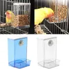 Outros suprimentos de pássaros papagaios claro alimentador caixa de alimentação anti-derramamento parafuso pendurado recipiente de alimentos