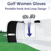 Luvas pgm 1 par feminino luvas sem dedos de golfe elástico pele de carneiro luvas de golfe elegante luvas esportivas mão esquerda e direita mitten com marca