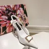 2024 New Designer Pointed Toe Stiletto Sandals Female Hollow Metal D-buckle Baotou patent Leather shiny genuine leather High-heeled Shoes 6.5cm 9.5cm with Box 35-42 big