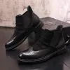 Jesień męskiej Zima Nowa w środkowej części Brogues Brytyjski styl grube leki krótkie buty męskie buty na wysokim topie 10A27