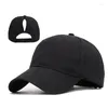 ボールキャップハットクラシックソリッドクリーンアップキャップハイシスシーパン調整可能な帽子の大きな穴のある帽子