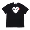 Designer TEE Com Des Garcons PLAY Blue/Red Hearts Men size M White T-Shirt Crew Neck Unisex Japan Best Quality EURO size