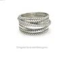 Kabel 925 Designer Luxe Collectibles Stack Wedding Sterling Silver Ring Ringen Ringen