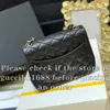 12A Definite Mirror Quality Designer Classic Quilted Square Flap Bag 17cm Mini Womens Handbags Genuine Leather Caviar Lambskin Black Purse Shoulder Chain Box Bags