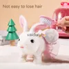 Bebé música sonido juguetes ldren peluche lindo conejo niños mascota electrónica con animal DIY cambio de ropa juego caminar en movimiento durante 3 años vaiduryb